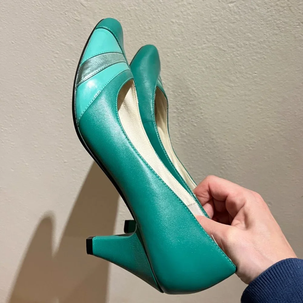 Emerald Green Heels - Size 9 - Seychelles - Super Cute - Picture 3 of 16